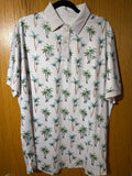 Birdie2Bogey Golf Shirt XL White/Palm trees