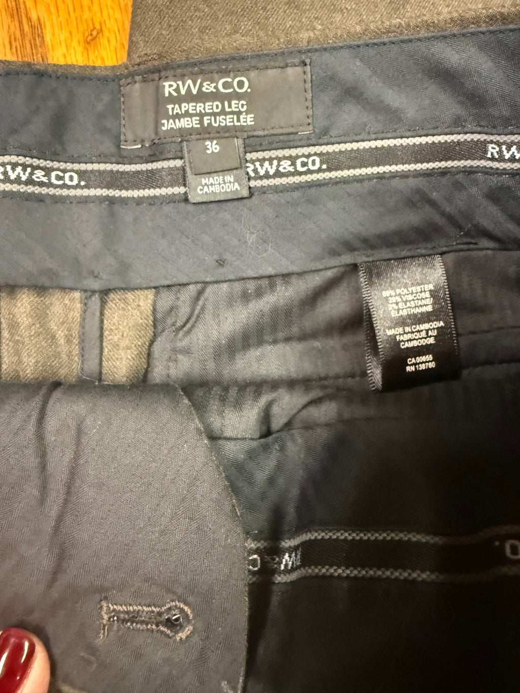 RW & CO. Men’s Bottoms 36x29 Gray