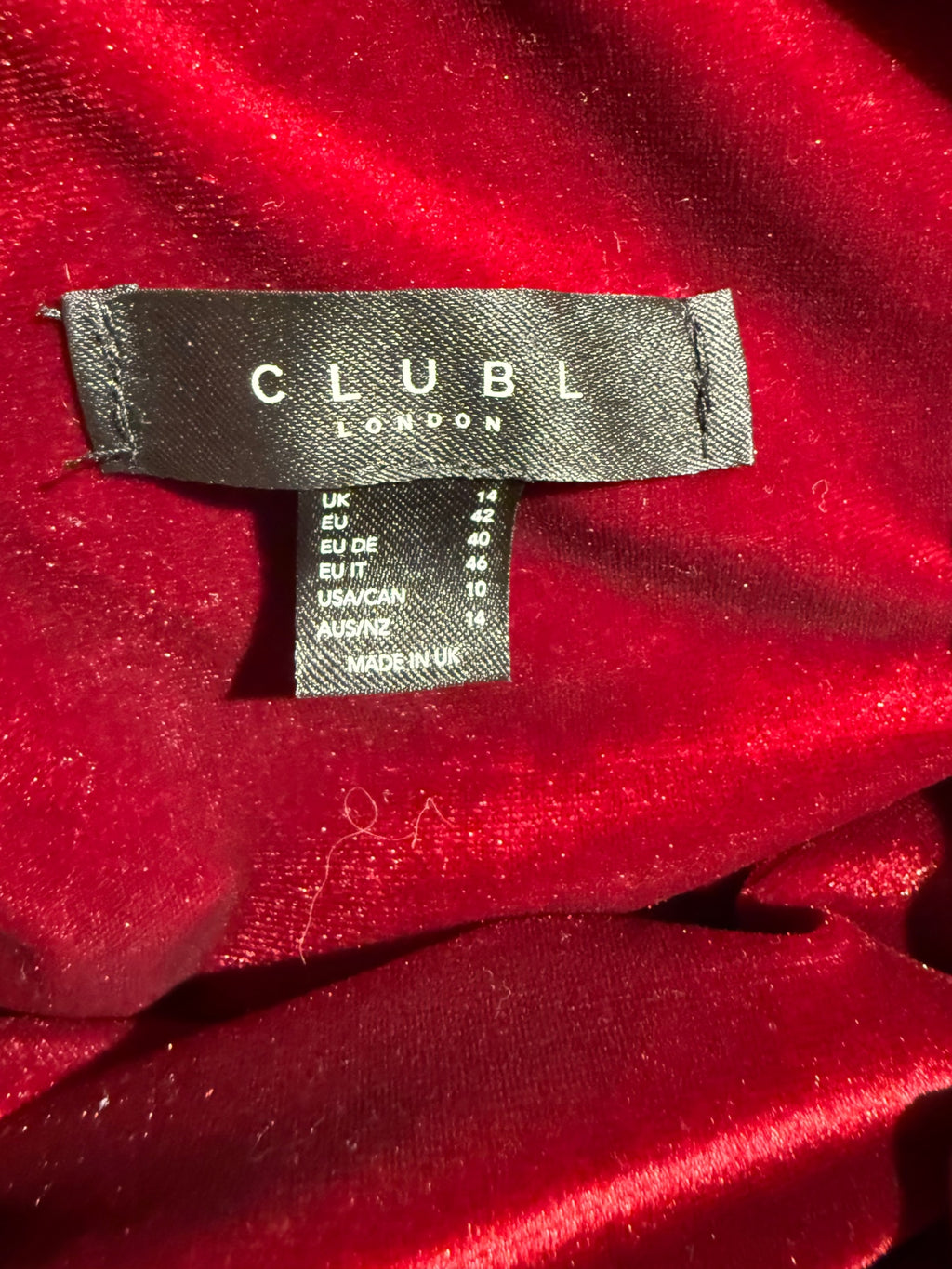 CLUBL LONDON Dresses/Rompers/Jumpsuits 10 Burgundy