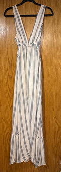 LA CHARM E U Dresses/Rompers/Jumpsuits M White with blue stripes